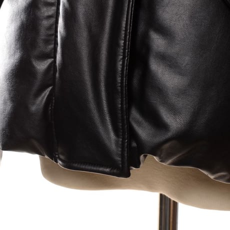 エムエムシックス メゾンマルジェラ MM6 MAISON MARGIELA ダウンジャケット エコレザー ブラック