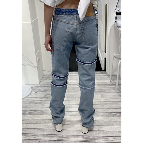 エムエムシックス メゾンマルジェラ MM6 MAISON MARGIELA インサイドアウトジーンズ コットン ウオッシュデニム