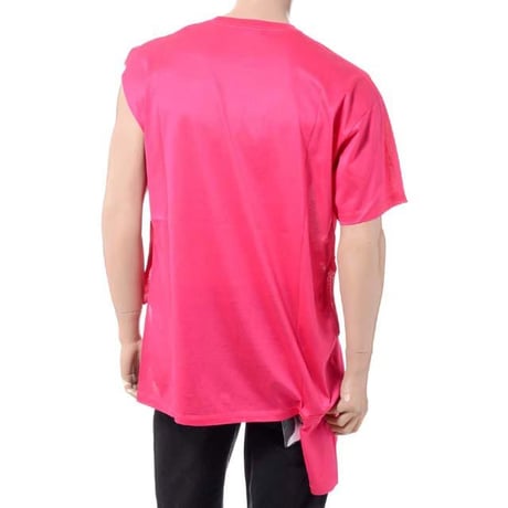 ラフシモンズ RAF SIMONS オープンサイドTシャツ コットン フューシャ