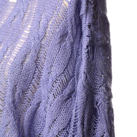 アニオナ AGNONA 丸襟レースセーター カシミアコットン ラベンダー