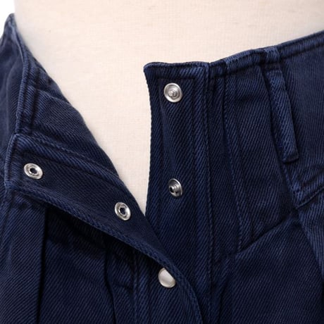 イザベルマラン ISABEL MARANT ベルト付きロングスカート 再生繊維 ネイビー