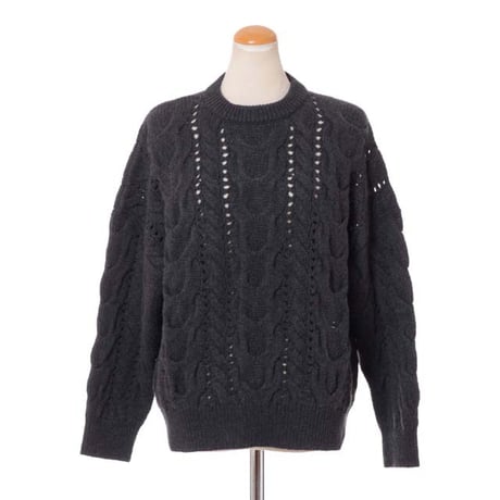 ブルネロクチネリ Brunello Cucinelli オペラニット ウールカシミアシルク チャコールグレー