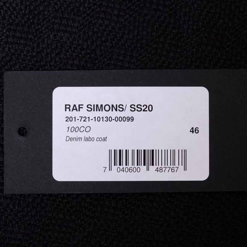 RAF SIMONS ラフシモンズ デニムラボコート コットン ブラック RAF SIMONS ラフシモンズ デニムラボコート コットン ブラック