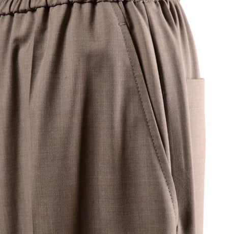 ブルネロクチネリ Brunello Cucinelli ウエストゴムストレートパンツ トロピカルウール ブラウン