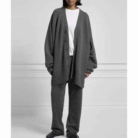 エクストリームカシミヤ extreme cashmere x Ｖネックカーディガン カシミア グレー
