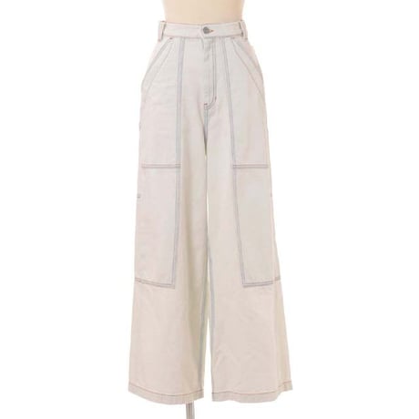 エムエムシックス メゾンマルジェラ MM6 MAISON MARGIELA ワイドレッグ デニムパンツ コットン ウォッシュブルー