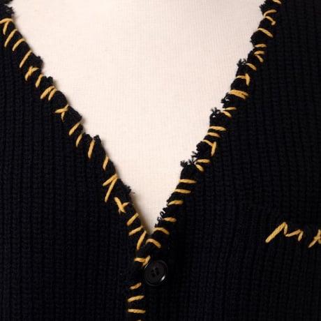 マルニ Marni カットオフＶネックカーディガン ウール ブラック