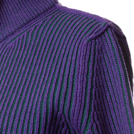 エムエムシックス メゾンマルジェラ MM6 MAISON MARGIELA リバーシブルジッパーブルゾン ウールなど パープル