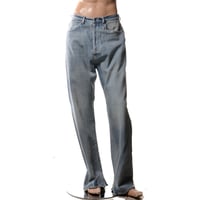 メゾン マルジェラ Maison Margiela バックルジーンズ コットン ライトブルー