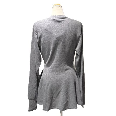 ステラマッカートニー stella mccartney ボタン付き長袖ペプラム裾セーター ウール グレー 正規取扱