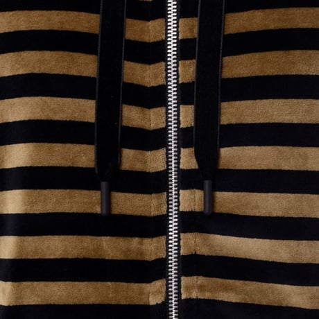 ソニアリキエル SONIA RYKIEL フードジップパーカー ベロア カーキボーダー