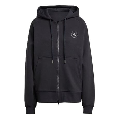 ステラマッカートニー stella mccartney アディダス adidas ロゴ入りフードジャケット コットン混合 ブラック 正規取扱
