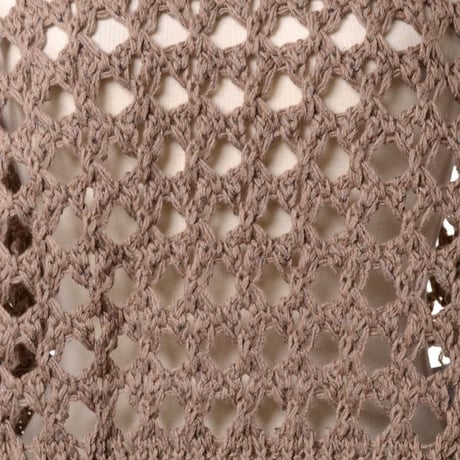ブルネロクチネリ Brunello Cucinelli メッシュ七分袖セーター リネンコットン ブラウン