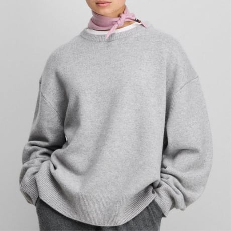 エクストリームカシミヤ extreme cashmere x n431 mike丸襟セーター カシミアなど チョーク