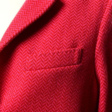 インポートブランド import brand HAWICO Scotland（ホイコ スコットランド）テーラードジャケット カシミア ルージュ千鳥格子