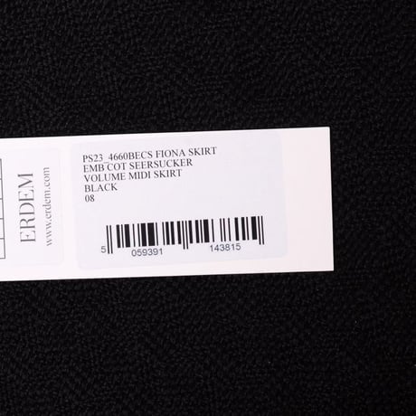 アーデム ERDEM ボリュームスカート コットンサッカー生地 ブラック