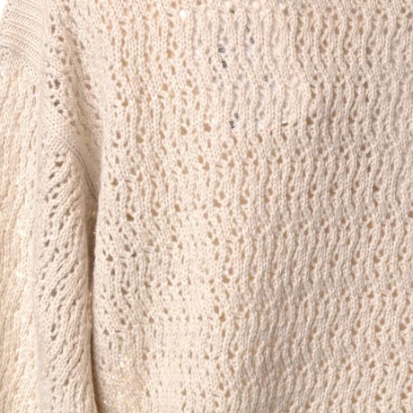 アニオナ AGNONA 透かし編みセーター カシミヤコットン ベージュ
