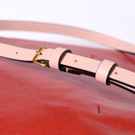マルニ Marni ショッピングバッグ カーフレザー ベージュレッドピンク