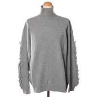バリー BARRIE ハイネック袖刺繍セーター カシミヤ グレー 正規取扱