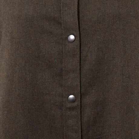 バンフォード bamford ロングシャツワンピース コットンネル ダークグリーン
