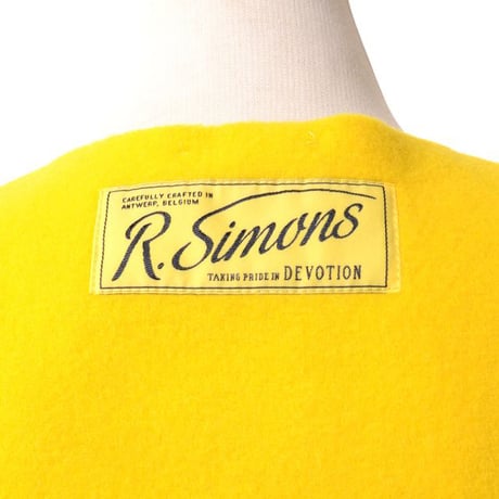 ラフシモンズ RAF SIMONS リボンジップノースリーブドレス フラノ イエロー