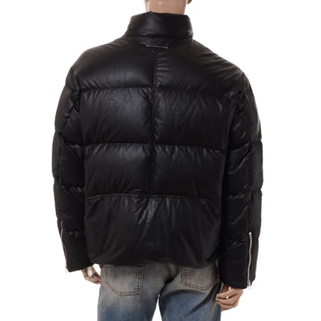 エムエムシックス メゾンマルジェラ MM6 MAISON MARGIELA ダウンジャケット 合成皮革 ブラック