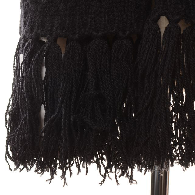 アニオナ AGNONA アラン編みマフラー カシミヤ ブラック | YOKOAUNTY