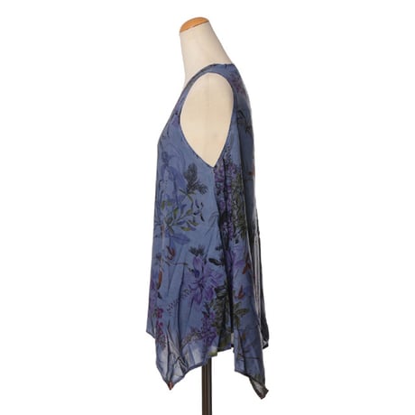 インポートブランド import brand プルマナック PLOUMANAC'H ノースリブラウス コットン 花柄ダークブルー