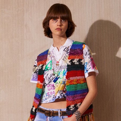 ディースクエアード Dsquared2 ポロシャツ風半袖カットソー コットン プリント