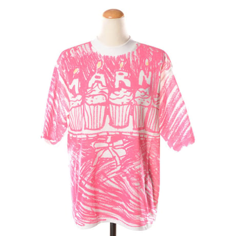 マルニ Marni カップケーキTシャツ コットン ピンクホワイト
