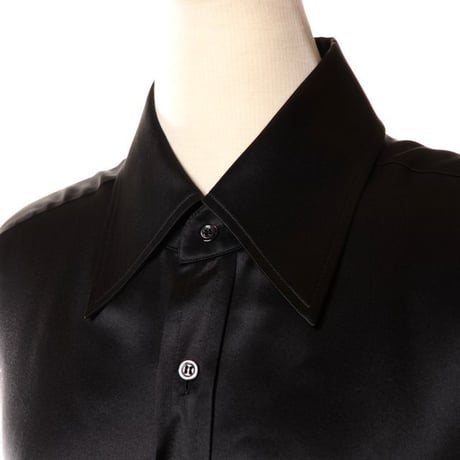 メゾン マルジェラ Maison Margiela ロングシャツ シルクサテン ブラック 正規取扱