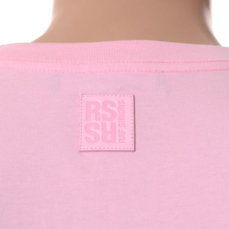 ラフシモンズ RAF SIMONS Big fit T-shirts with R print on front コットン ライトピンク