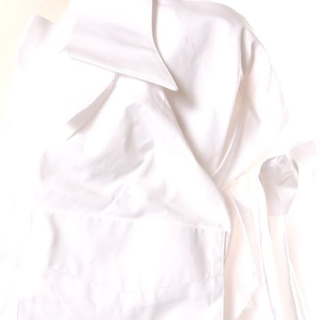 メゾン マルジェラ Maison Margiela ロングドレープシャツ コットン ホワイト