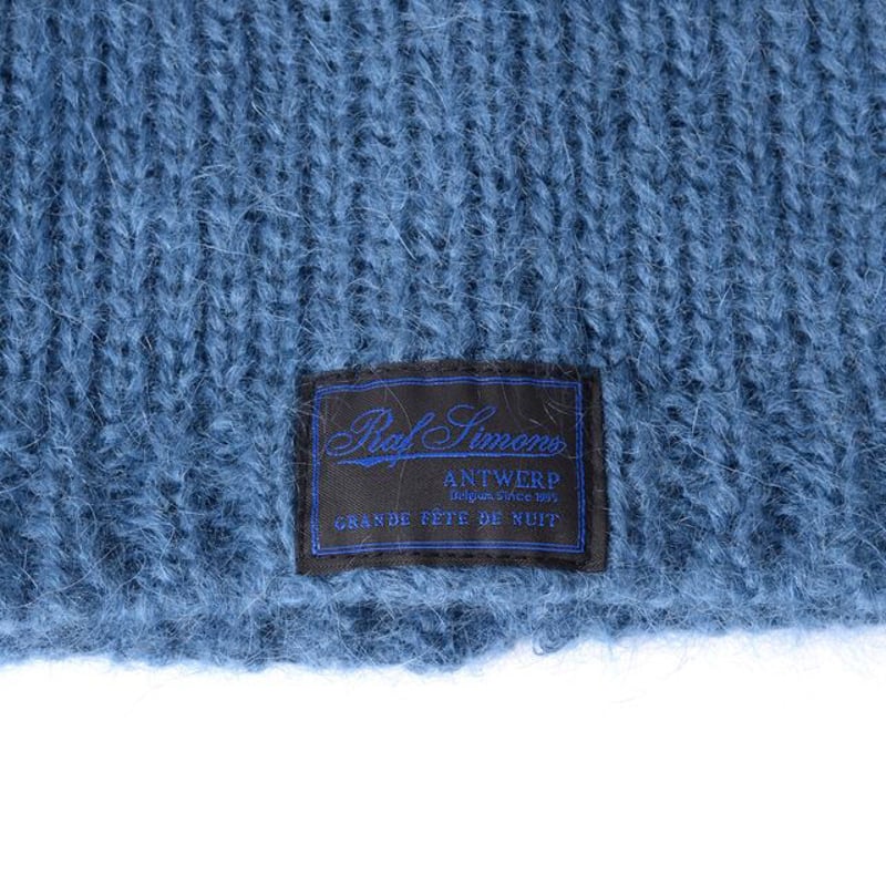 ラフシモンズ RAF SIMONS Mohair balaclava ウール グレイブルー |