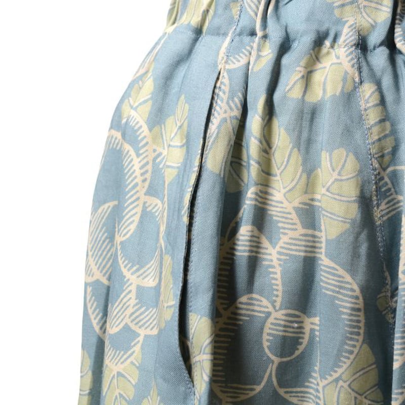 マルニ Marni フラワープリントゴムスカート ラミー ブループリント