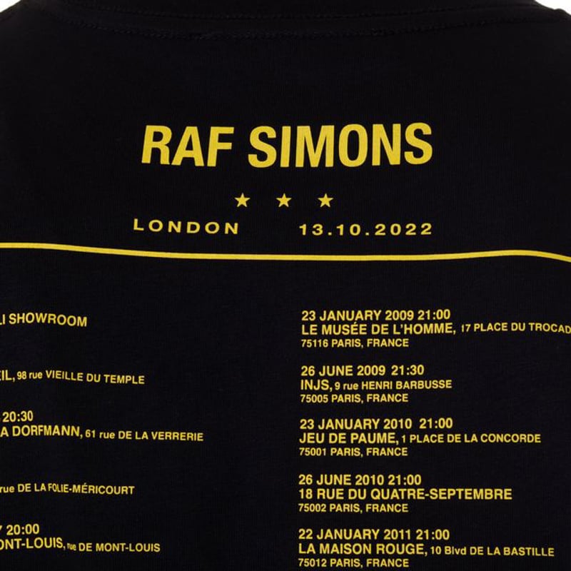 ラフシモンズ RAF SIMONS Printworks Tour T-shirt Tシャツ