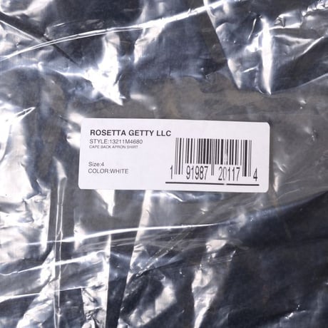 ロゼッタゲッティ ROSETTA GETTY ケープエプロンシャツ コットンポプリン ブラック