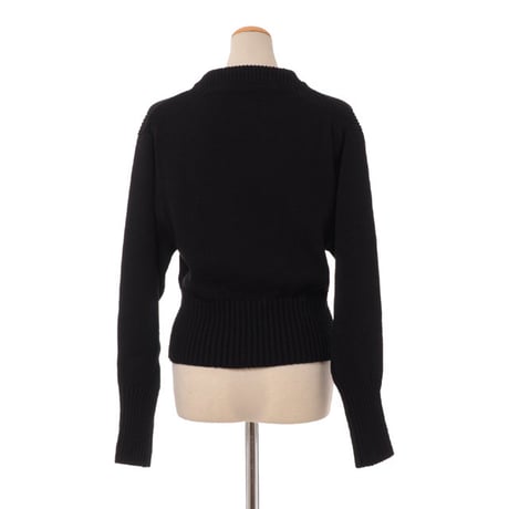プロエンザスクーラー Proenza Schouler ショート丈セーター コットンリネン ブラック