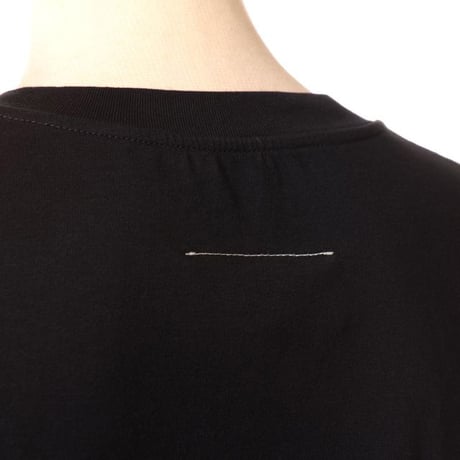 エムエムシックス メゾンマルジェラ MM6 MAISON MARGIELA 6ドレープ付き半袖カットソー コットンジャージー ブラック