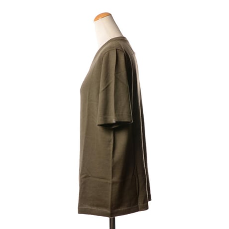 エクストリームカシミヤ extreme cashmere x cleanVネック半袖カットソー コットンカシミヤ アーミー 正規取扱