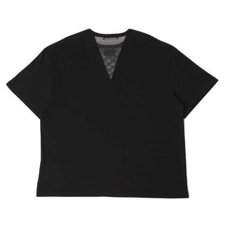 ラフシモンズ RAF SIMONS T-shirt with net insert Tシャツ コットン ブラック