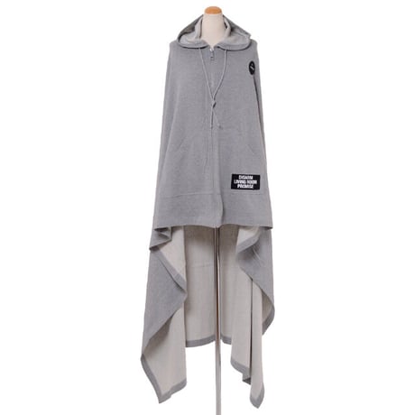ラフシモンズ RAF SIMONS ミディアムレングスフリースケープ コットン グレー
