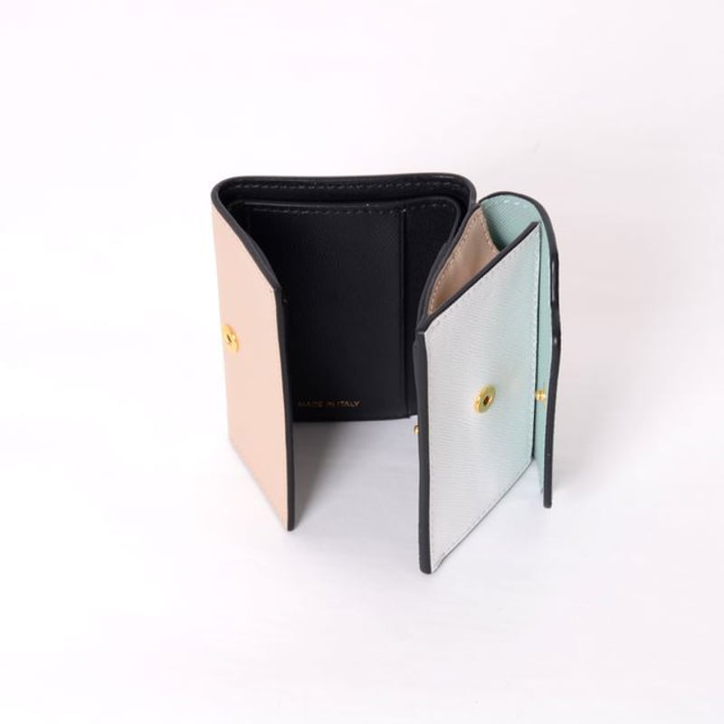 マルニ Marni 三つ折り財布 サフィアーノレザー グリーン