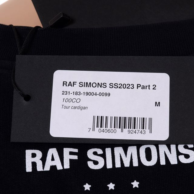 ラフシモンズ RAF SIMONS Tour cardigan カーディガン コットン ブラッ