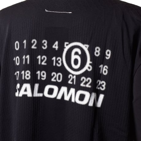 エムエムシックス メゾンマルジェラ MM6 MAISON MARGIELA 両面ロゴ半袖T ナイロン ブラック
