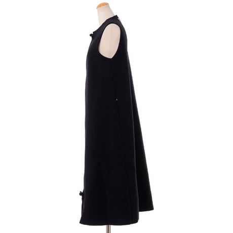 ラフシモンズ RAF SIMONS リボンジップノースリーブドレス フラノ ブラック