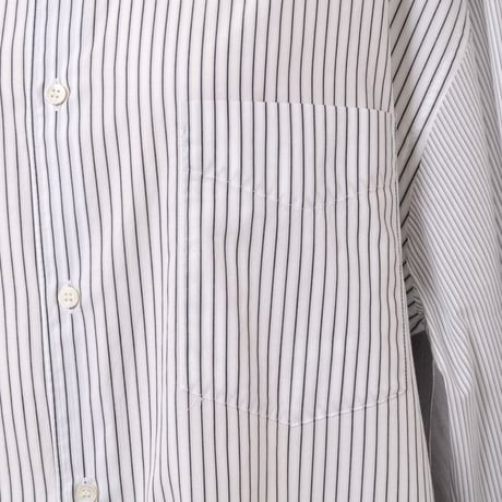アスペジ ASPESI パッチワークストライプシャツブラウス コットン グレー系