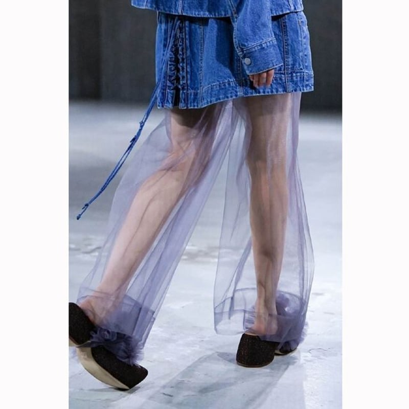 チカ キサダ chika kisada チュールパンツ ナイロン グレー | YOKOAUNTY