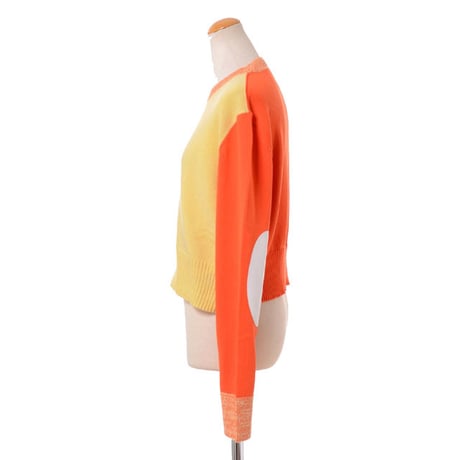 エムエムシックス メゾンマルジェラ MM6 MAISON MARGIELA パッチ付きセーター コットンなど オレンジイエロー
