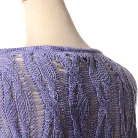 アニオナ AGNONA 丸襟レースセーター カシミアコットン ラベンダー